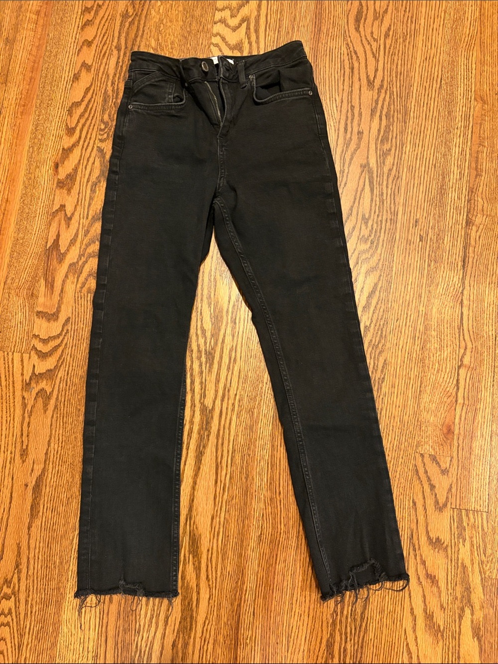Zara Black Skinny Jeans with Raw Hem